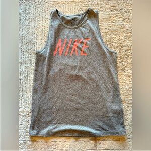 Nike Heather Gray Tank with Vibrant Pink Logo